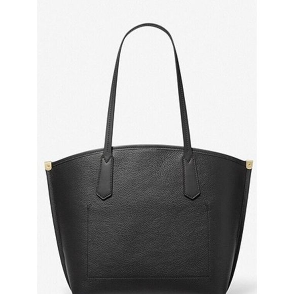 MICHAEL KORS Jane Large Pebbled Leather Tote Bag - BLACK NWT - Picture 4 of 10